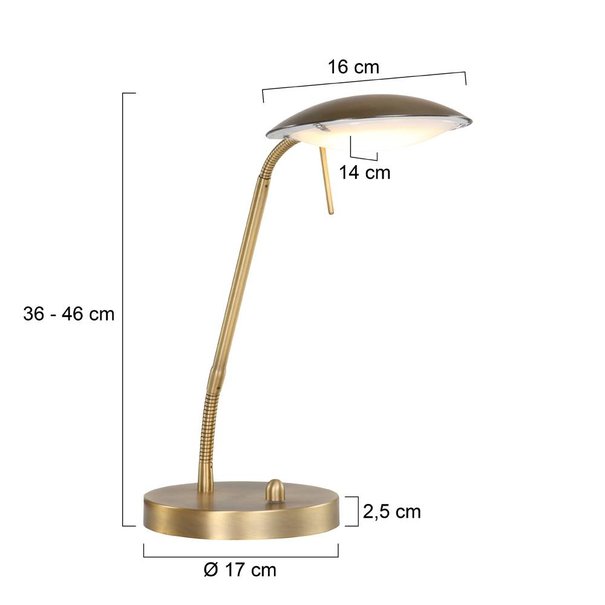 Mexlite Klassieke tafellamp Finn LED brons