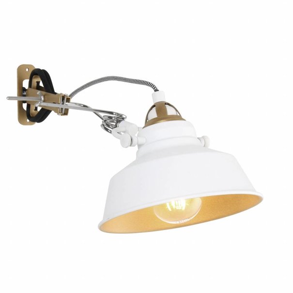 Mexlite Industriële - Wandlamp - Wit - Verstelbaar - Nové