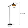 Mexlite Industriële vloerlamp Nové zwart