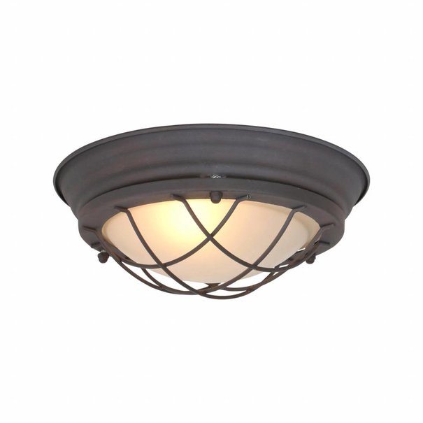 Mexlite Industriële plafondlamp Kaj 1-lichts bruin