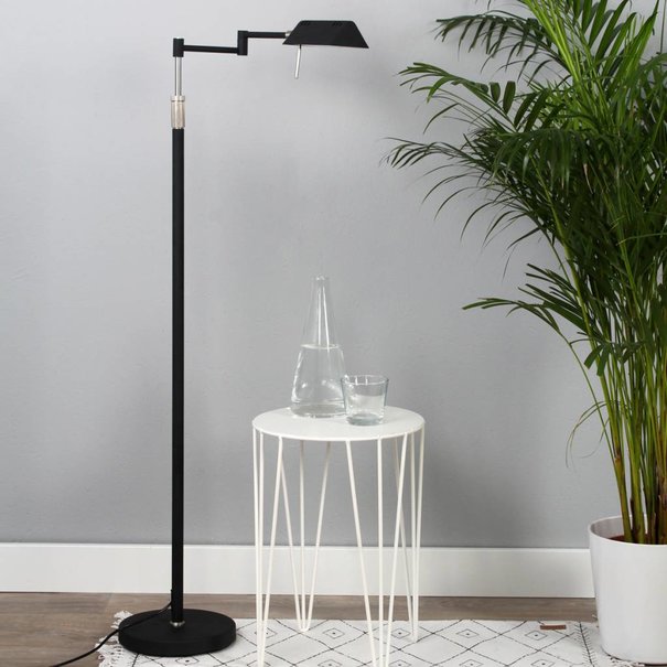 Mexlite Moderne vloerlamp Karl LED zwart