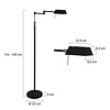 Mexlite Moderne vloerlamp Karl LED zwart
