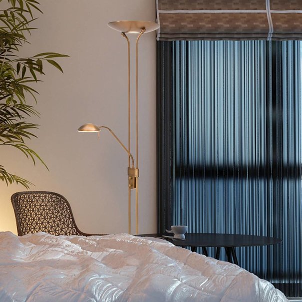 Mexlite Klassieke vloerlamp Biron LED brons