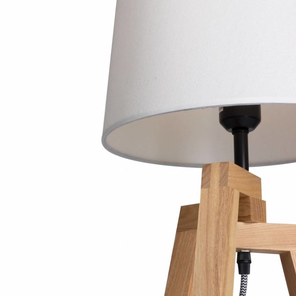 Mexlite Landelijke tafellamp Bess Hout wit
