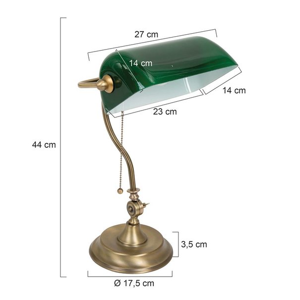 Mexlite Klassieke Bankierslamp Calais brons