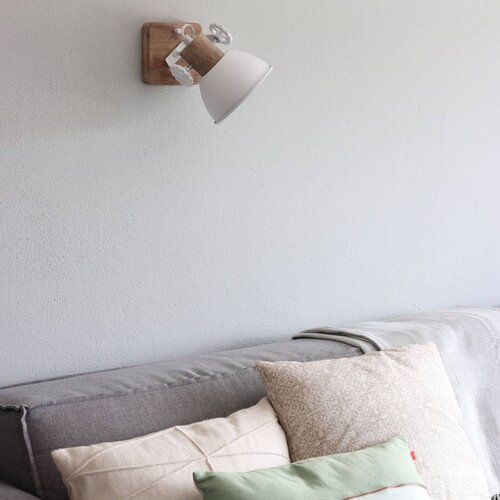 Landelijke wandlamp Gearwood 1-lichts wit