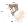 Mexlite Landelijke wandlamp Gearwood 1-lichts wit