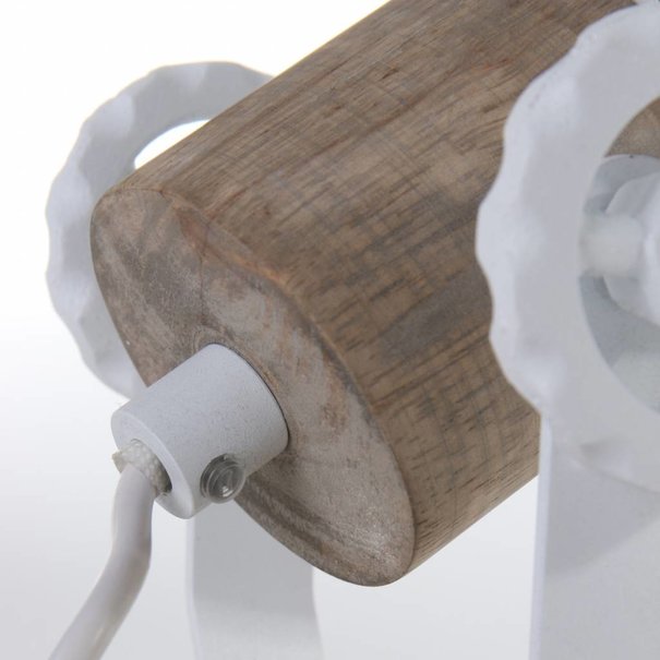 Mexlite Landelijke wandlamp Gearwood 1-lichts wit