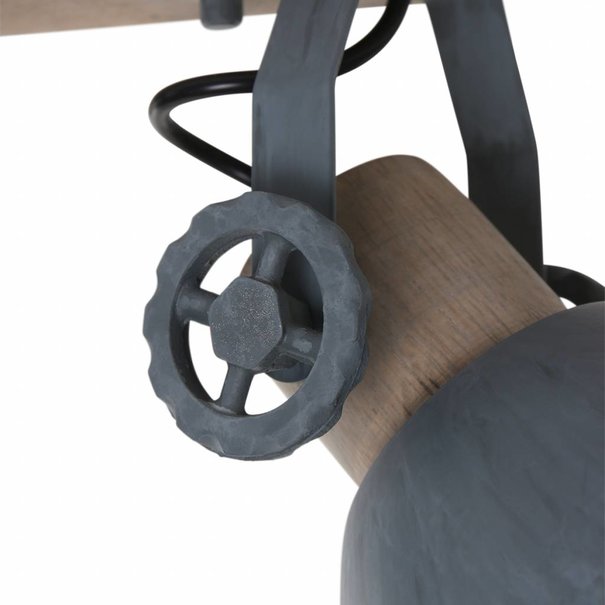 Mexlite Landelijke opbouwspot Gearwood 2-lichts grijs