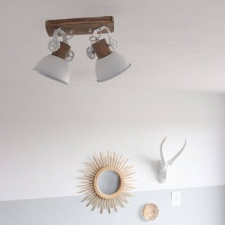 Opbouwspot Gearwood 2-lichts Wit