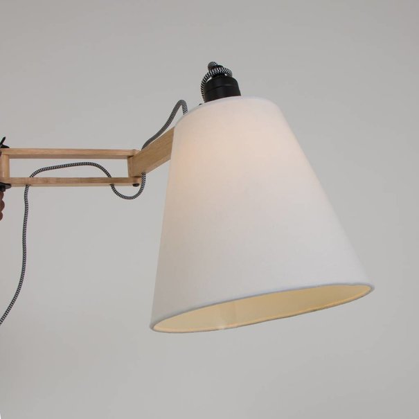 Mexlite Landelijke wandlamp Liv Eikenhout wit