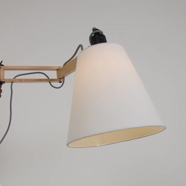 Mexlite Landelijke - Wandlamp - Wit - Eikenhout - Liv