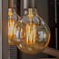 BelaLuz Lichtbron bol Ø12,5 cm LED filament goldline - E27 6W 2100K 450lm dimbaar / Amberkleurig glas