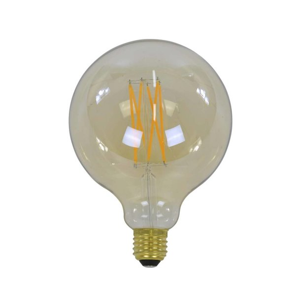 BelaLuz Lichtbron E27 LED 6W Ø12,5 cm bol Filament Amber Dimbaar