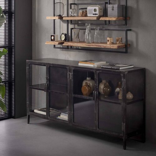 Industrieel dressoir Kite 180 cm gun metaal