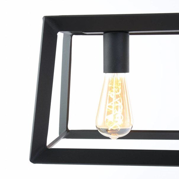 Mexlite Industriële hanglamp Buckley 4-lichts zwart