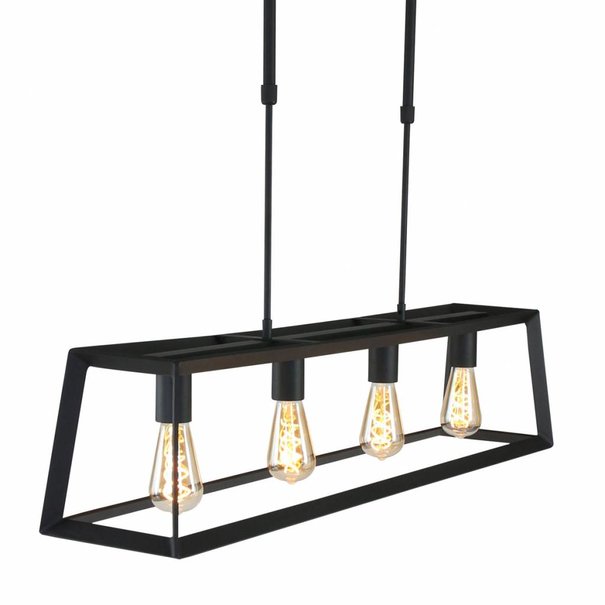 Mexlite Industriële hanglamp Buckley 4-lichts zwart