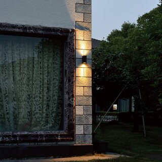 Buiten wandlamp Logan 2-lichts vierkant Zwart