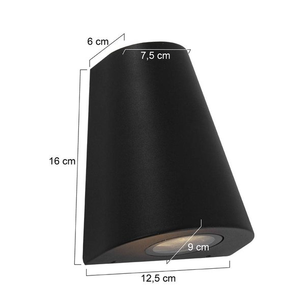 Steinhauer Moderne buiten wandlamp Logan 2-lichts taps zwart