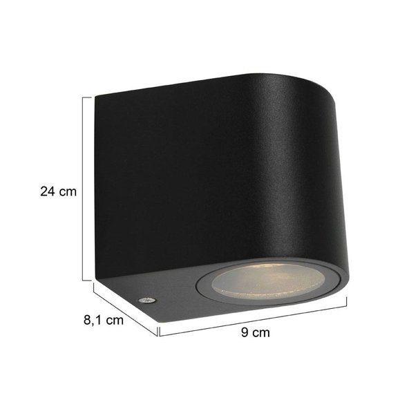 Steinhauer Moderne buiten wandlamp Logan 1-lichts rond zwart