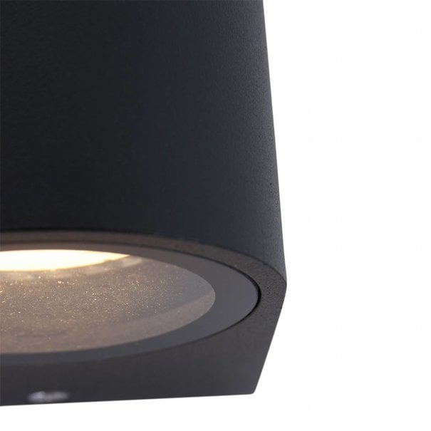 Steinhauer Moderne - Buiten wandlamp - Zwart - 2 lichts rond - Logan