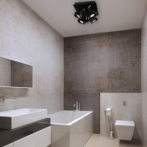 Steinhauer Moderne opbouwspots Quatro 4-lichts zwart