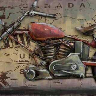 3D Schilderij Motor 60 cm x 150 cm