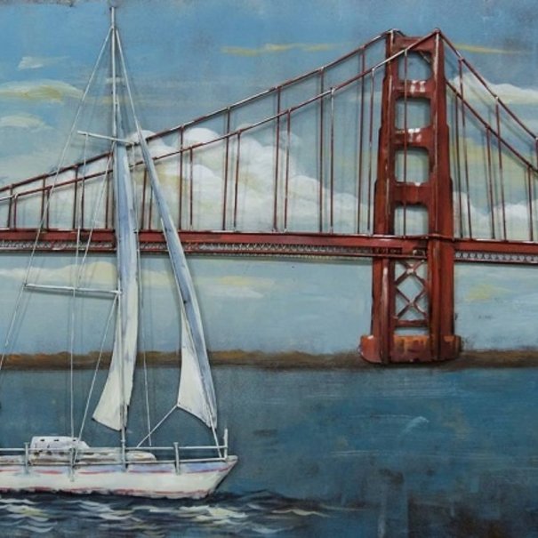 BelaLuz 3D Schilderij San Francisco bridge 80 x 120 cm