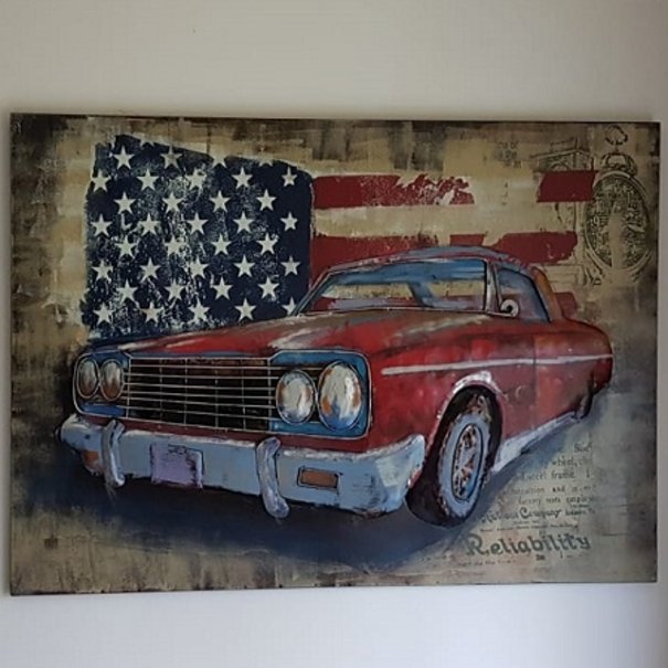 BelaLuz 3D Schilderij Cadillac 80 x 120 cm