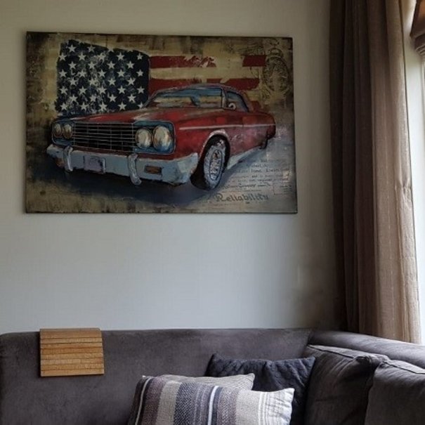 3D Schilderij Cadillac 80 x 120 cm