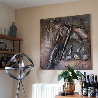 3D Schilderij Motor route 66 100 cm x 100 cm