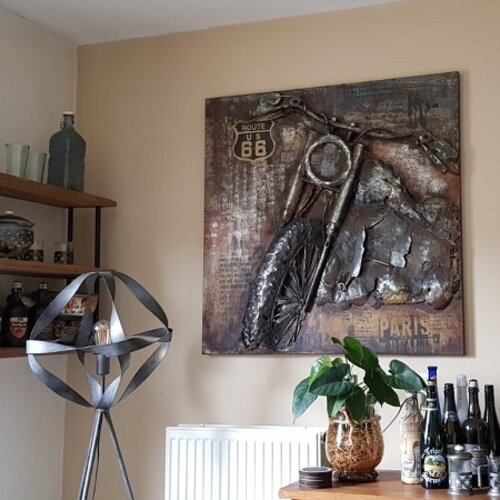 3D Schilderij Motor route 66 100 cm x 100 cm