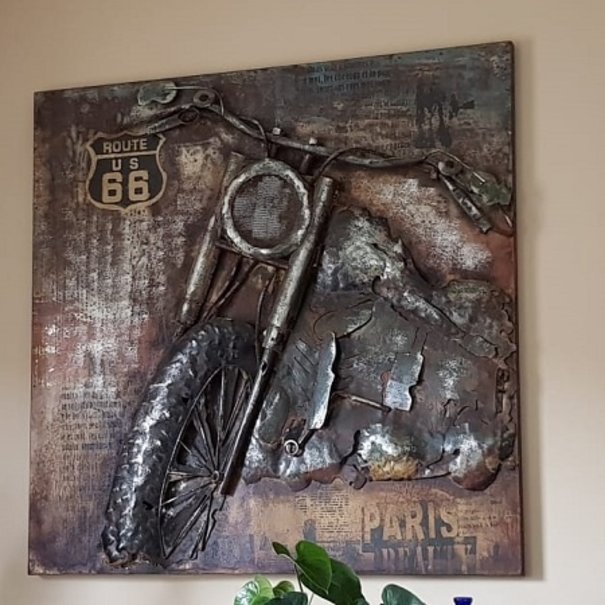 BelaLuz 3D Schilderij Motor route 66 100 cm x 100 cm