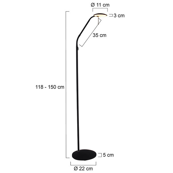 Steinhauer Moderne - Vloerlamp - Zwart - LED - Zenith