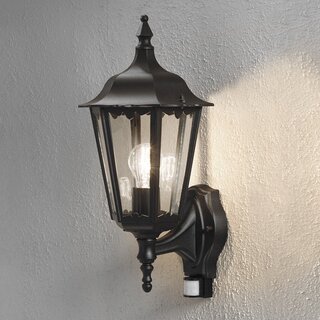 Buiten wandlamp staand Firenze Bewegingsmelder Zwart