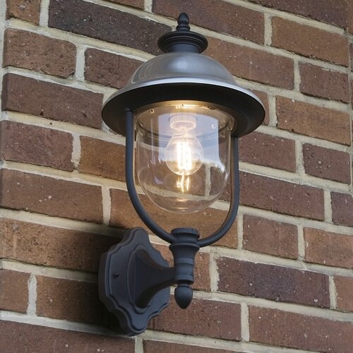 Landelijke buiten wandlamp Parma staand zwart