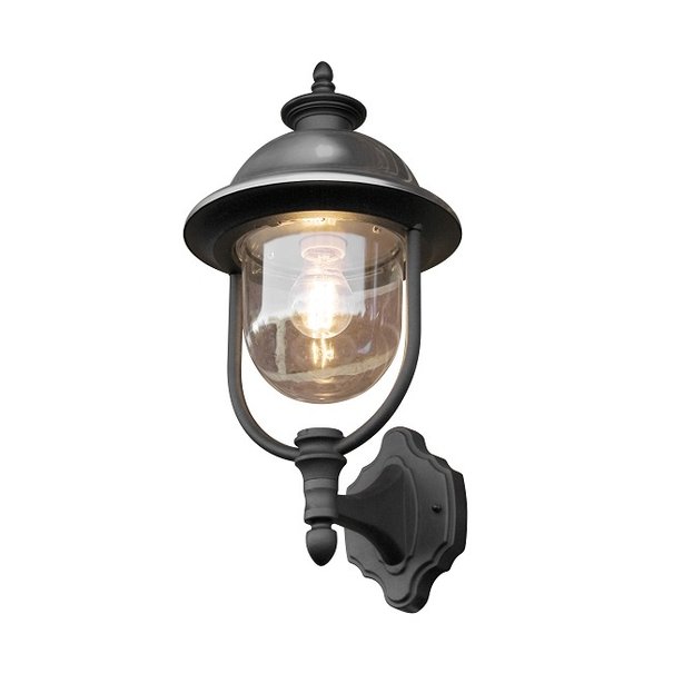 Konstsmide Landelijke buiten wandlamp Parma staand zwart