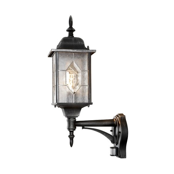 Konstsmide Klassieke staande buitenlamp Milano met bewegingsmelder zwart