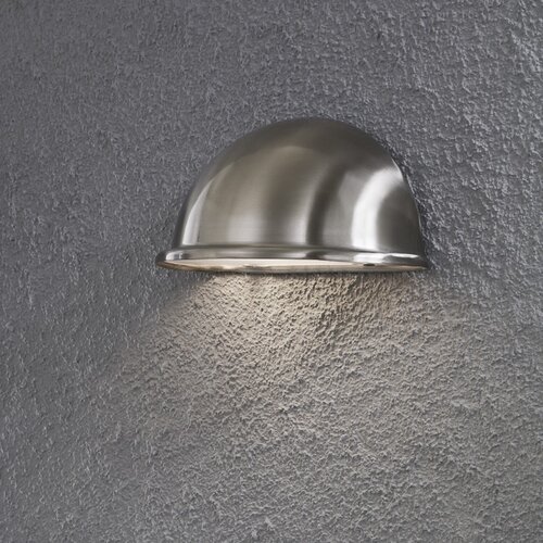 Moderne buiten wandlamp Torino Kwartrond RVS
