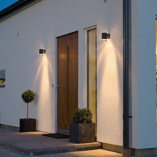 Moderne buiten wandlamp Modena 1-lichts zwart