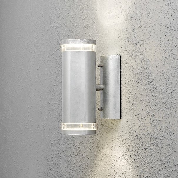 Konstsmide Moderne buiten wandlamp Modena 2-lichts gegalvaniseerd staal