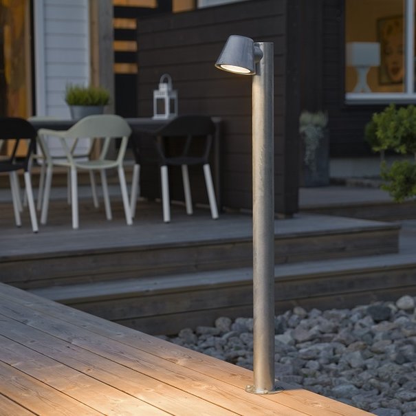 Konstsmide Moderne staande buitenlamp Trieste 100 cm gegalvaniseerd staal