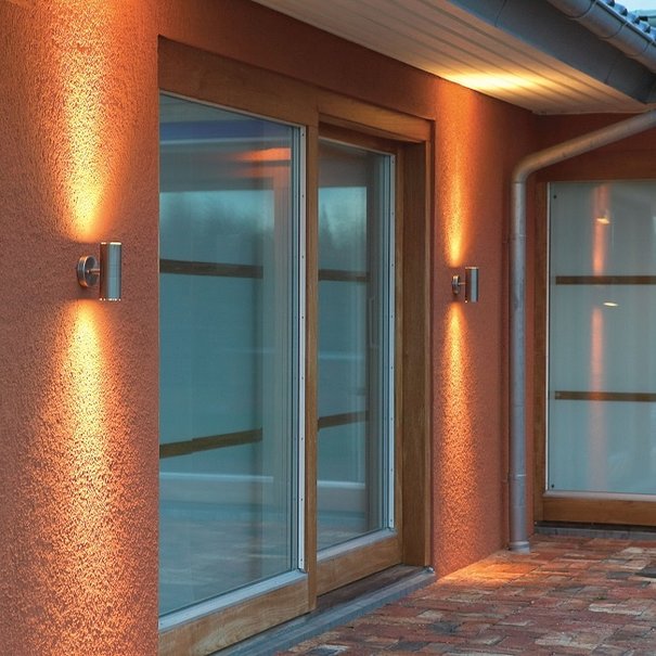 Konstsmide Moderne buiten wandlamp Modena 2-lichts 17 cm RVS
