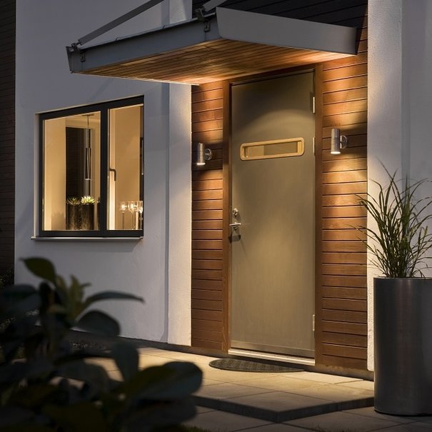 Konstsmide Moderne buiten wandlamp Modena 2-lichts 17 cm gegalvaniseerd staal