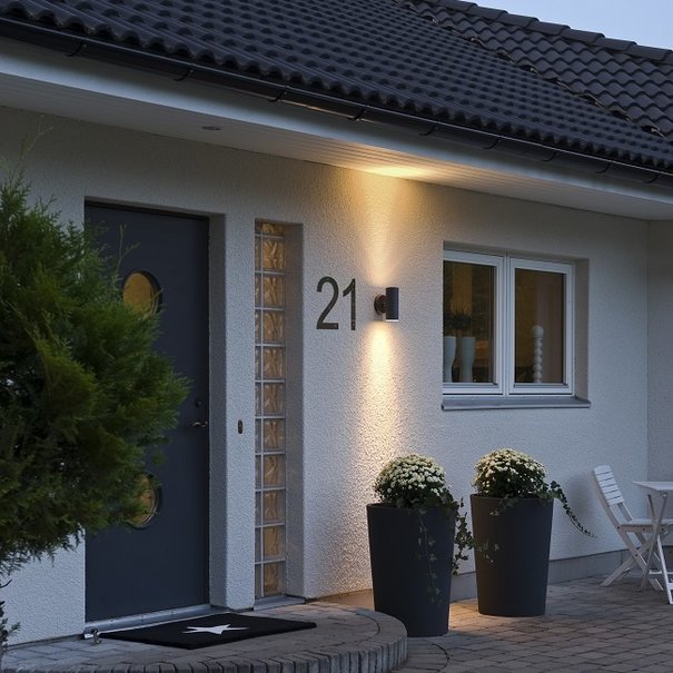 Konstsmide Moderne buiten wandlamp Modena XL zwart