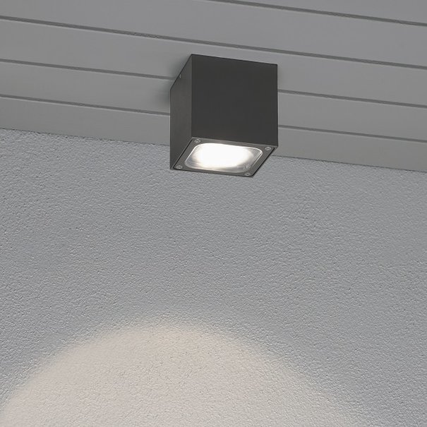Konstsmide Moderne buiten plafondlamp Cesena PowerLED 6W antraciet