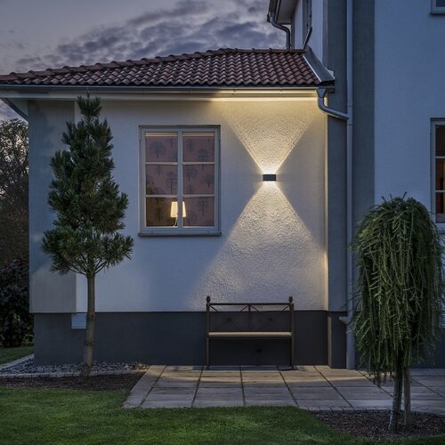 Moderne buiten wandlamp Chieri PowerLED 6x 1,33W antraciet