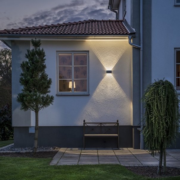 Konstsmide Moderne buiten wandlamp Chieri PowerLED 6x 1,33W antraciet