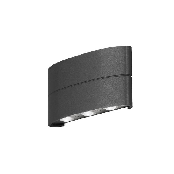 Konstsmide Moderne buiten wandlamp Chieri PowerLED 6x 1,33W antraciet