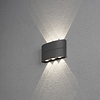 Konstsmide Moderne buiten wandlamp Chieri PowerLED 6x 1,33W antraciet
